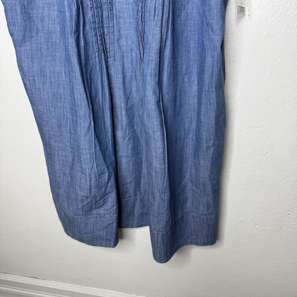 New Sonoma Denim Pintuck Sleeveless Mini Dress Pockets Women's XL Cotton Classic - Picture 3 of 8